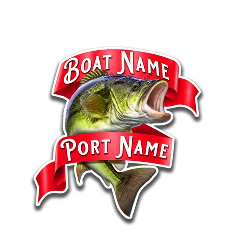 Personalized Boat Decals Largemouth Bass Ribbon – Speed Demon Wraps