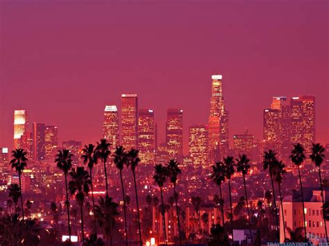 Los Angeles Skyline Sunset Wallpaper