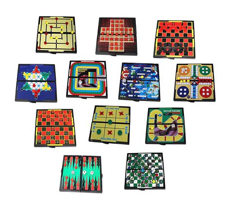 Mini Magnetic Board Games - Set Of 12 Individually Packaged Travel Games - Checkers Chess ...