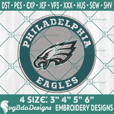 Philadelphia Eagles Logo Embroidery Designs, NFL Team Logo Embroidered