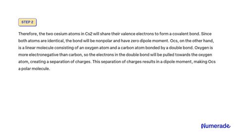 SOLVED: Predict which has high dipole moment from following and why Cs2 Ocs