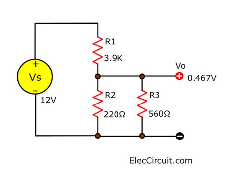 Learn voltage divider circuit works with rule and calculating | ElecCircuit