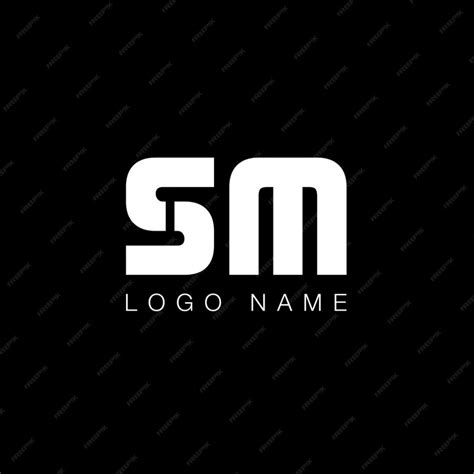 Premium Vector | Sm letter business logo in black and white color