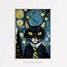 Vincent Van Gogh's the Starry Night Cat Print Van Gogh - Etsy