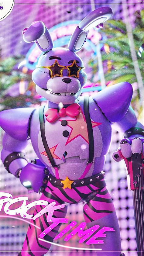 Glam-Rock Bonnie | Fnaf wallpapers, Fnaf freddy, Fnaf