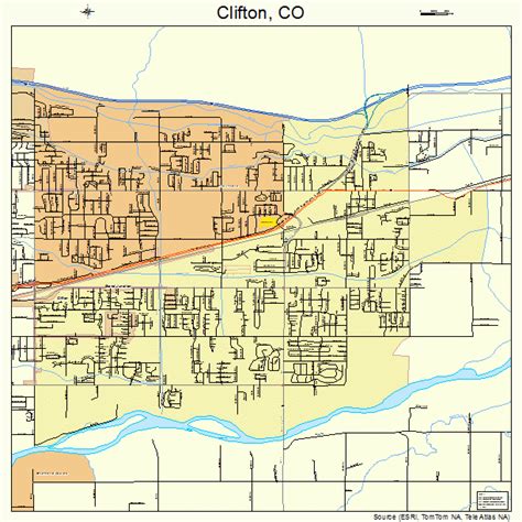 Clifton Colorado Street Map 0815165