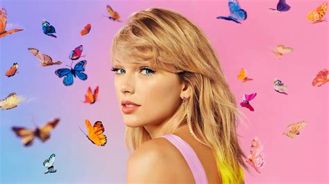 Taylor Swift With Blue Eyes And Butterflies On Background HD Taylor ...