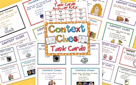 Context Clues Task Cards | Multiple Choice | Context clues task cards ...