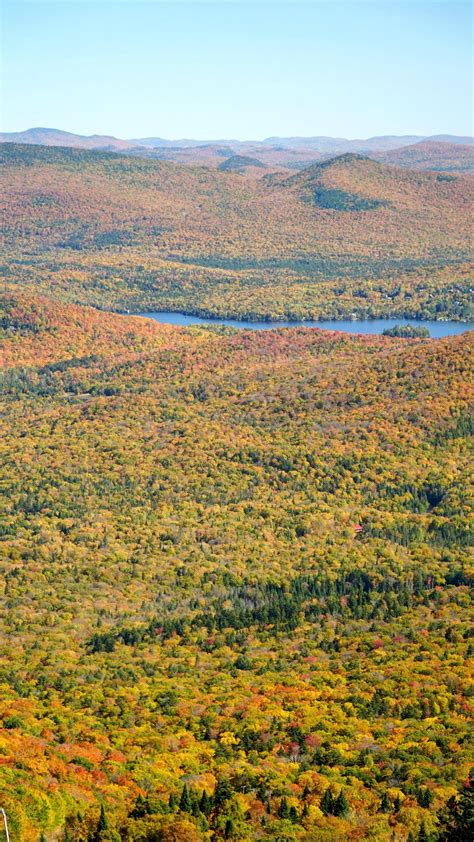 Fall colors from the top of Mont Tremblant, Quebec [OC] [3000x5332] : r ...