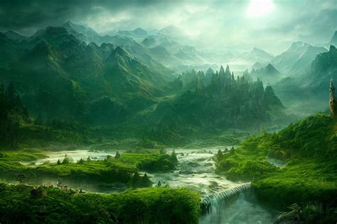 Fantasy Landscapes Elven City Digital Print Screen Saver - Etsy