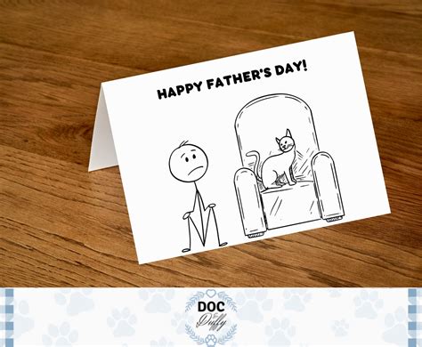 Happy Father's Day From the Cat Card, Printable Fathers Day Greeting ...