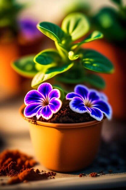 Premium AI Image | Closeup of petunia seedlings in plastic pots ...