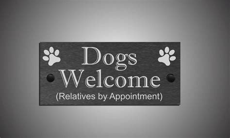 Friends, Dogs, Cats Welcome Funny Natural Slate Door Sign Plaque 3 Designs | eBay