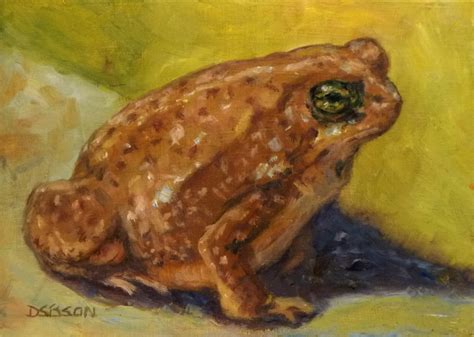 Daily Painting Projects: Toad Sunning Oil Painting Animal Art Toad Frog ...