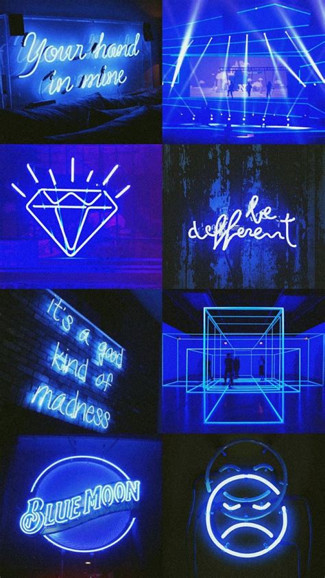 Light Blue Neon Wallpaper