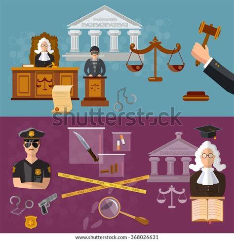 System Justice Banner Courtroom Defendant Judge Stock Vector (Royalty Free) 368026631