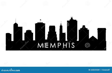 Memphis Skyline Silhouette. Stock Vector - Illustration of destination ...