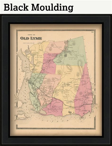 OLD LYME Connecticut 1868 Map - Etsy