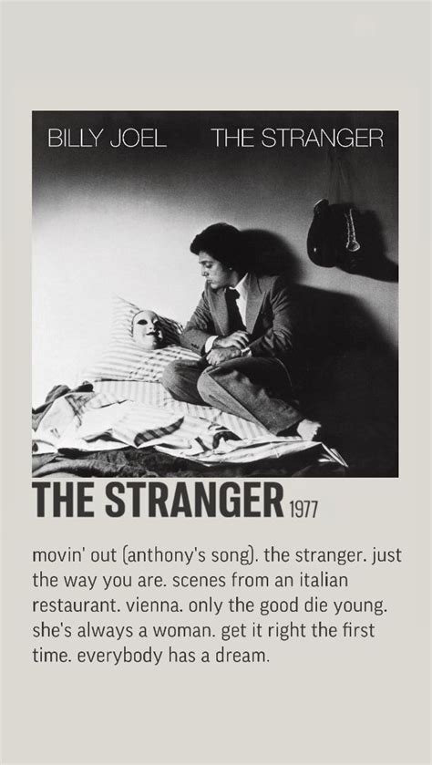 the stranger - billy joel in 2022 | Billy joel, Minimalist poster, Minimalist music