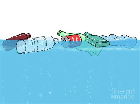 Plastic Garbage Floating in Ocean Drawing Digital Art by Aloysius ...