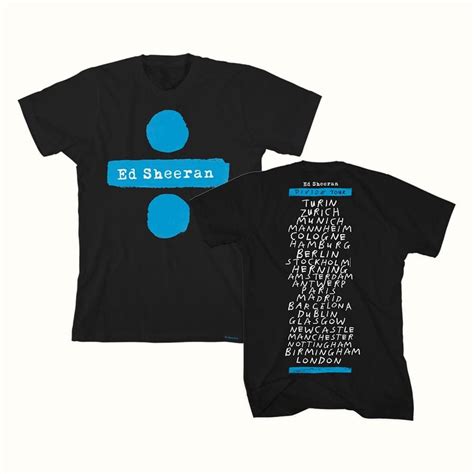 ÷ Tour Back Slim Fit T-Shirt (front/back) | Tour t shirts, Ed sheeran, Ed sheeran t shirt