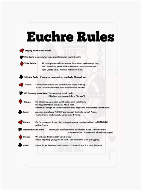 Printable Euchre Rules - Printable Word Searches