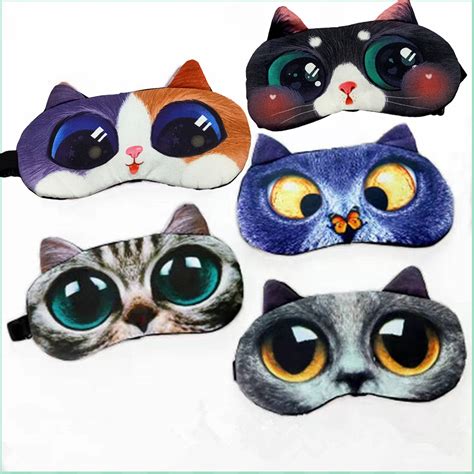 Cute Sleep Eye Mask for Sleeping Cartoon Cat Super Soft and Lightweight ...