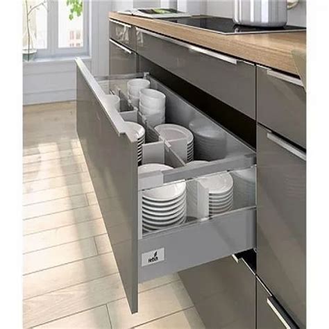 Polished Stainless Steel Modular Kitchen Drawer, Floor Mount at Rs 1700/square feet in Faridabad