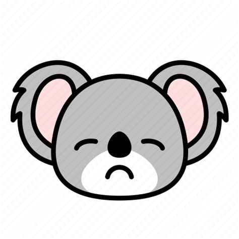 Cry, sad, unhappy, expression, face, emoticon, koala icon - Download on ...