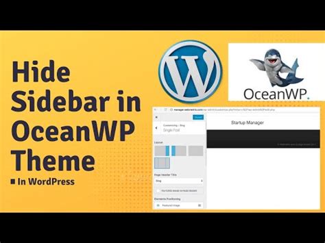 Updated - How to Hide Sidebar in OceanWP Theme in WordPress | WordPress Tutorial 2022 - YouTube