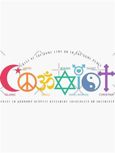 "Coexist Symbol rainbow" Sticker for Sale by Inked-Attire | Redbubble