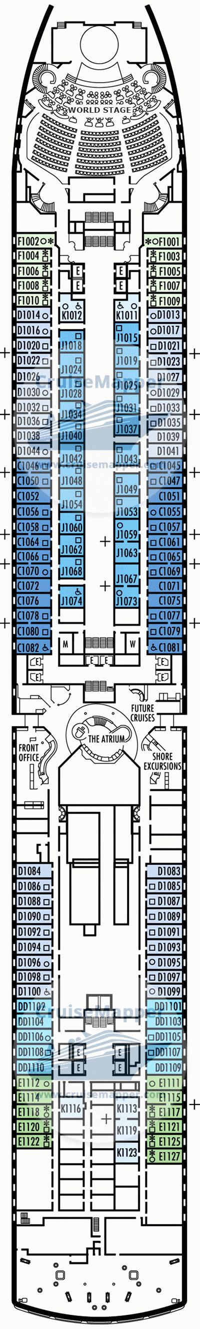 ms Zuiderdam deck 1 plan | CruiseMapper