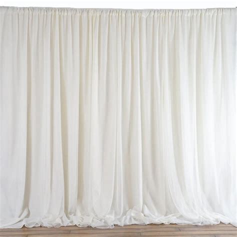 20FT x 10FT Ivory Double Layer Polyester Chiffon Backdrop With Rod Pockets | Fabric backdrop ...