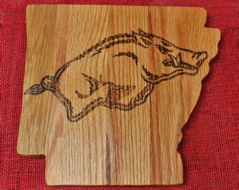 Arkansas Shaped Arkansas Razorback Cutting Board