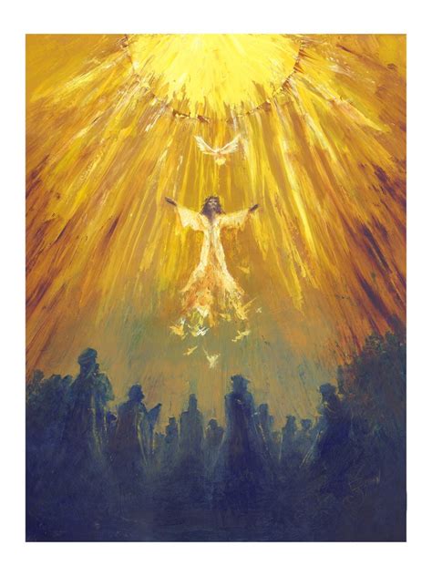 ascension of Christ Original religious art for Easter and