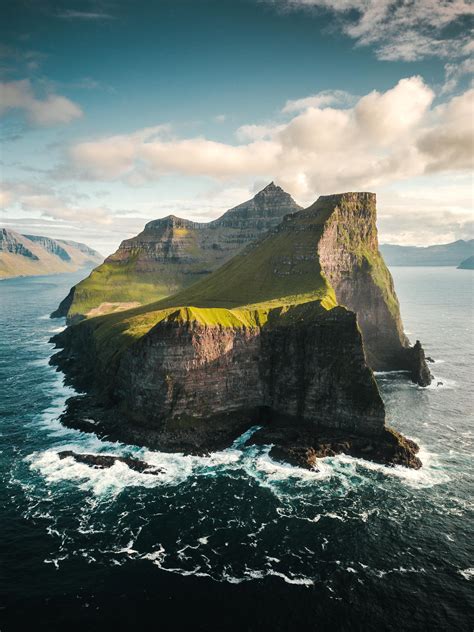 Aerial view of the Island of Kalsoy, Faroe Islands. [OC] [2902x3872] : r/EarthPorn