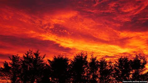 Red sunsets over north-east Scotland - BBC Weather