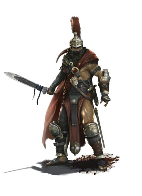 Human Male Gladiator - Pathfinder PFRPG DND D&D d20 fantasy ...