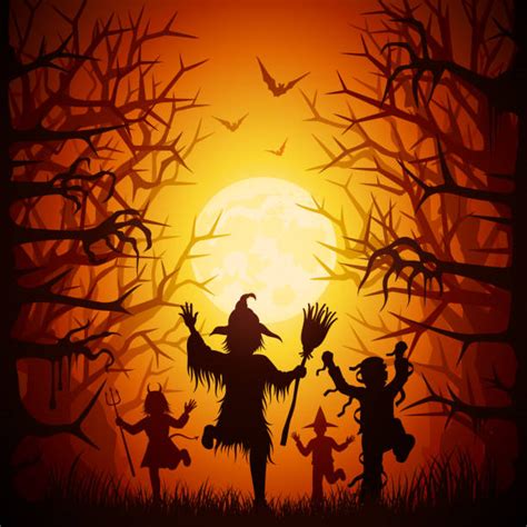 Trick Or Treat Silhouette Illustrations, Royalty-Free Vector Graphics & Clip Art - iStock