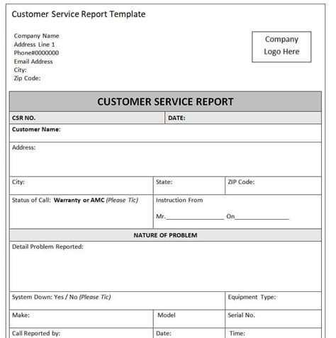 service report word template