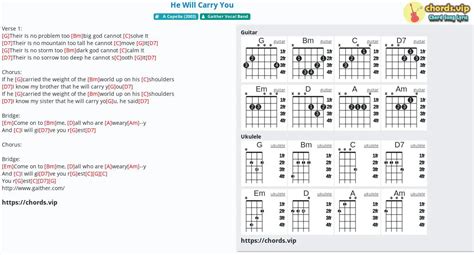 Chord: He Will Carry You - tab, song lyric, sheet, guitar, ukulele | chords.vip