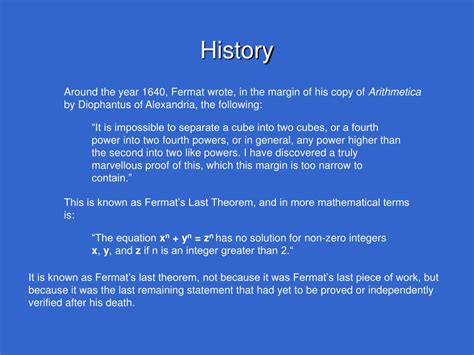 PPT - Fermat’s Last Theorem PowerPoint Presentation, free download - ID:3125843