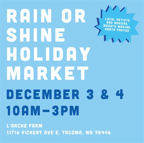 Rain or Shine Holiday Market at L'Arche Farm and Gardens in Tacoma, WA ...