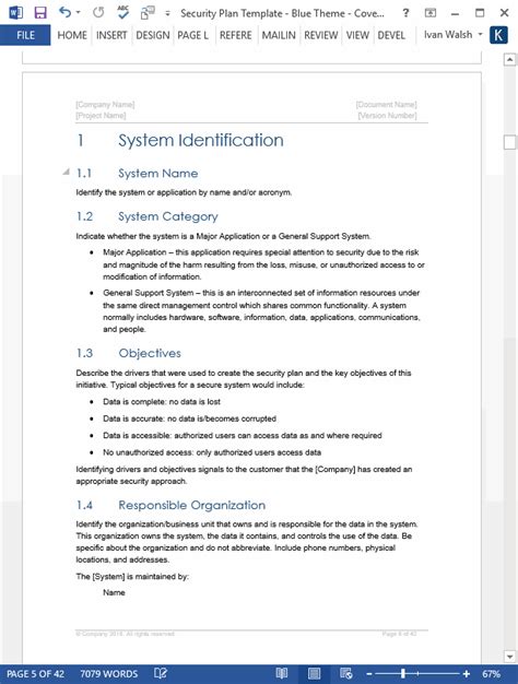 Security Plan Template – Software Development Templates, Forms & Checklists