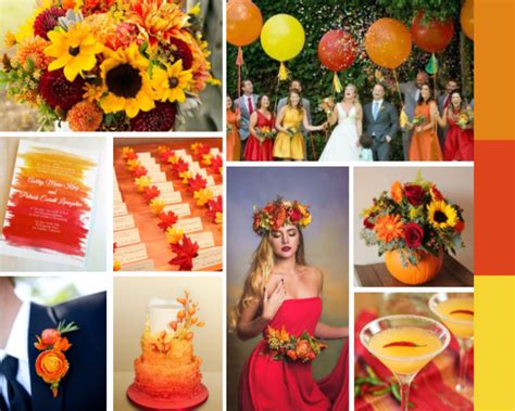 Orange, Red and Yellow for a Fall Wedding