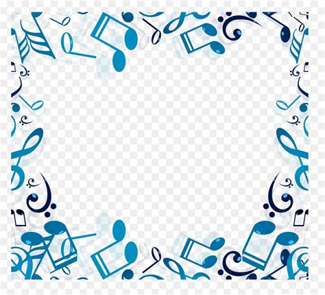 Free download Blue music note border png image #iccpic #iccpic.com ...