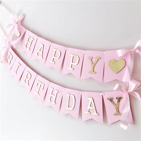 Excited to share the latest addition to my #etsy shop: Personalized Happy Birthday Banner Pink ...