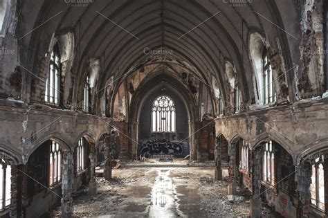 Abandoned Church Sanctuary | Architecture Stock Photos ~ Creative Market