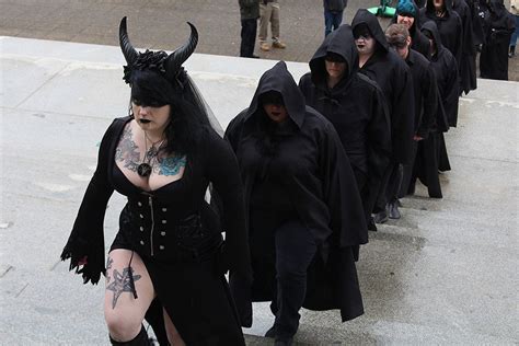 Amid pious protesters, Satanists conduct a ritual on the Capitol steps ...