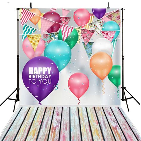 8x10 photo booth backdrop birthday Party happy birthday balloons photo backdrops for girls vinyl ...